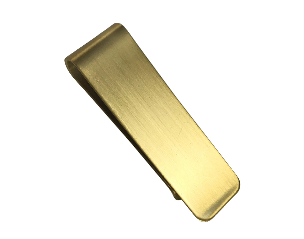 
  
Brushed Stainless Steel Gold Ionized Slim Money Clip

